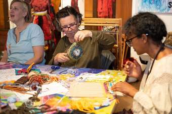 A photograph of participants taking part in a workshop.