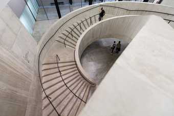 visitors in the Tanks staircase